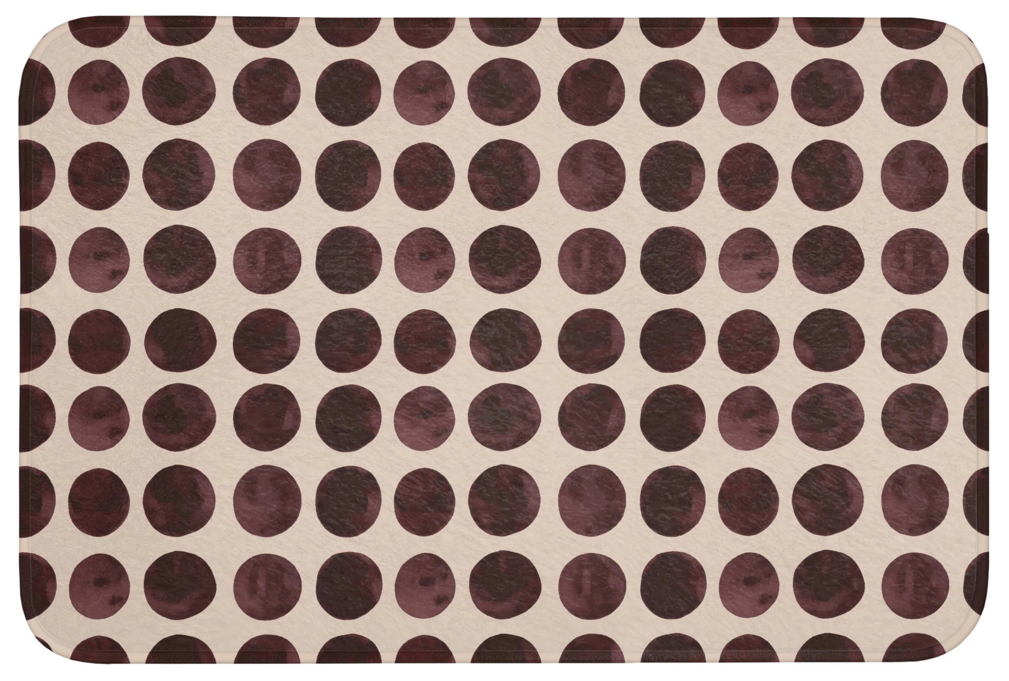 KOUPELNOVÁ PŘEDLOŽKA Puntíky - Vzor - Hnědý 90x60 cm - bordeaux, textil/plast (90/60cm) - OnlyWow