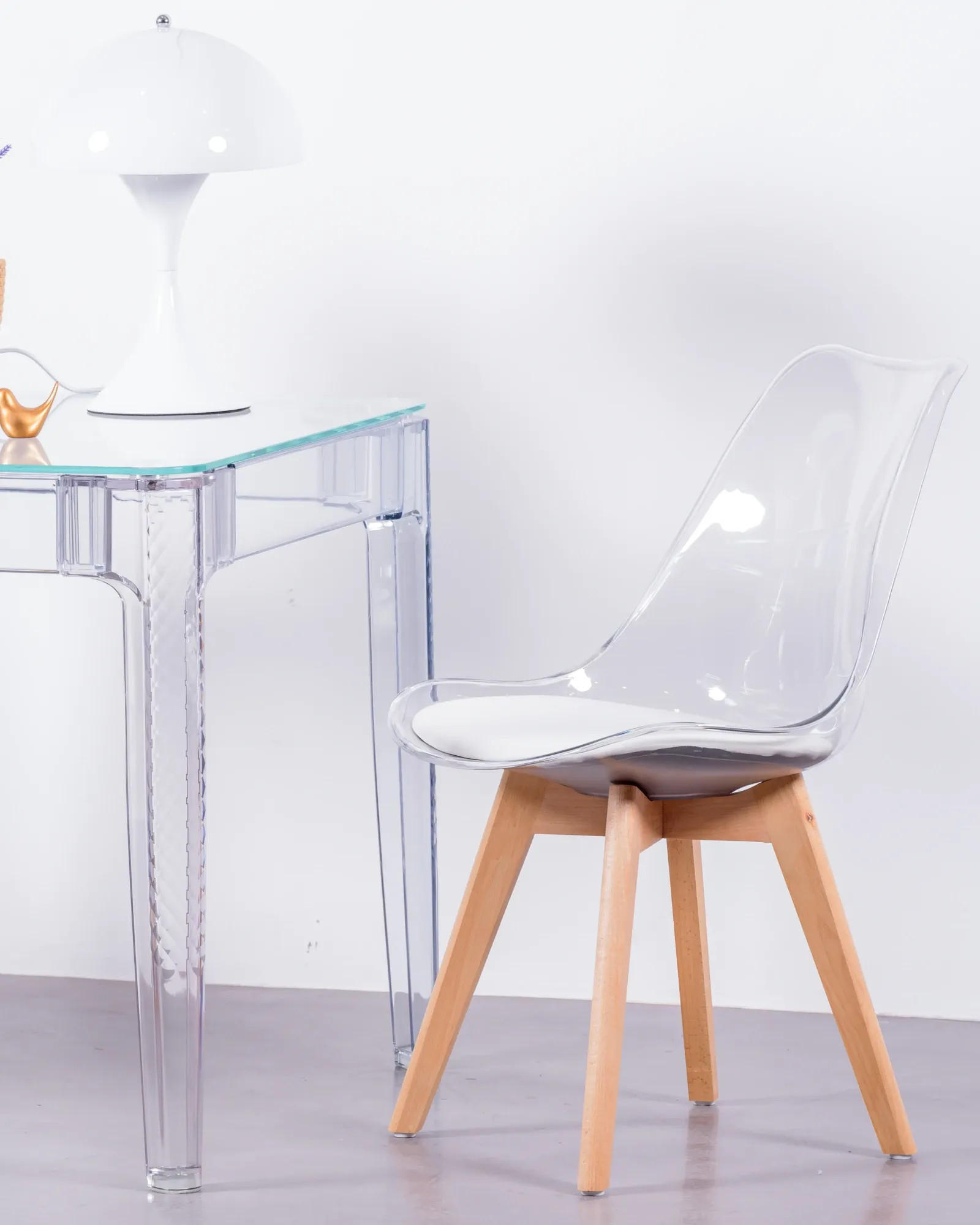 STÜHL-SET 4 Stück Kunststoff Transparent - Transparent, Kunststoff (49/80/55cm) - Nest Dream