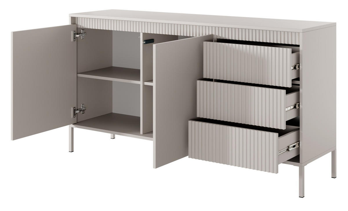 KOMMODE 154 cm Santori mit Schubladen, Beige - Beige, Holz (154/81/40cm) - Emporius
