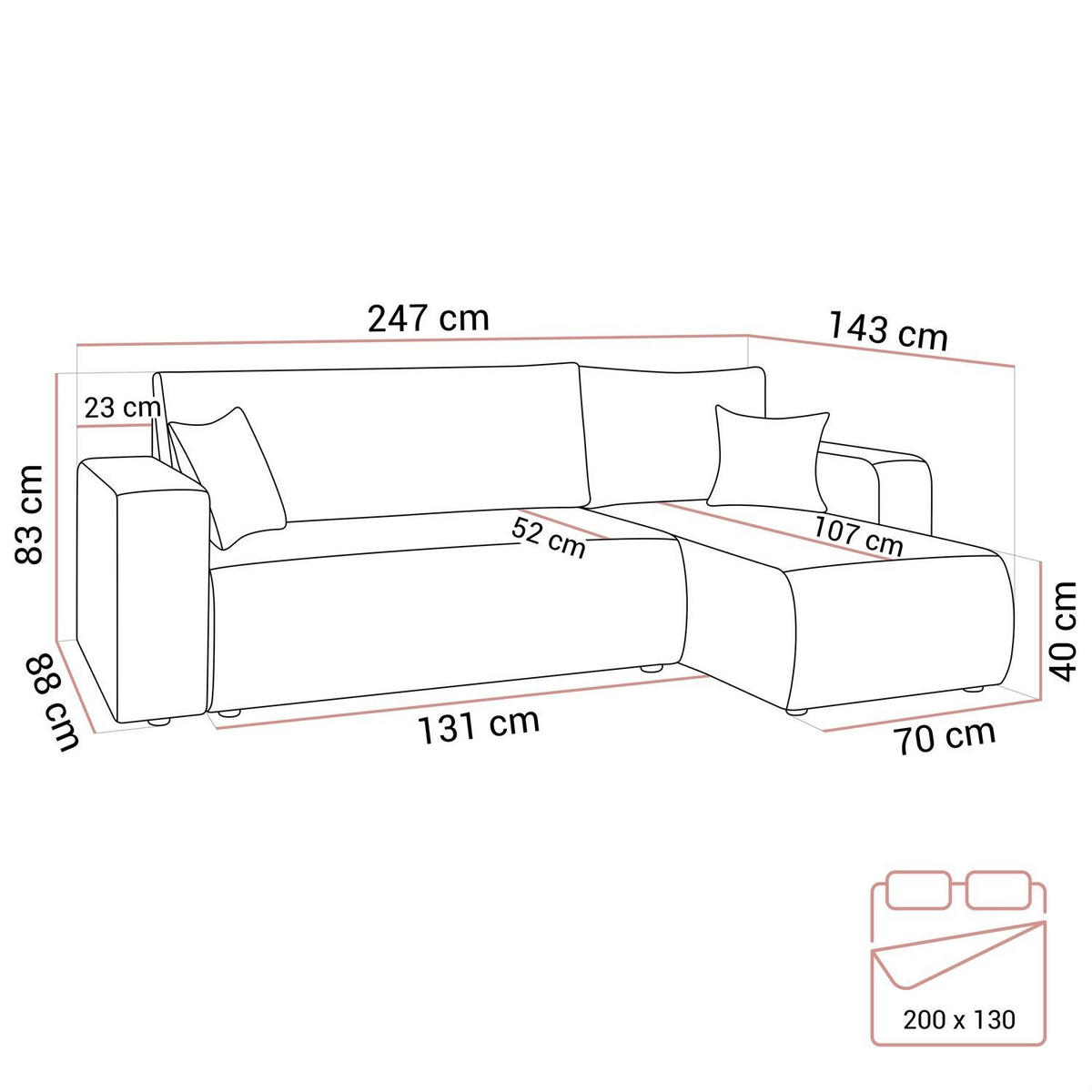 Ecksofa PRESTIGE L, Poso 110 - Hellgrau, Textil (247/143cm) - Lookway