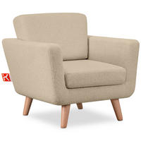 SESSEL TAGIO Massivholz-Beine, Beige - Beige/Braun, Buchenholz/Textil (86/80/88cm) - KONSIMO®