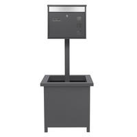BRIEFKASTEN Anthrazit-Silber mit bepflanzbarem Ständer - Anthrazit, Metall (120cm) - ML-DESIGN