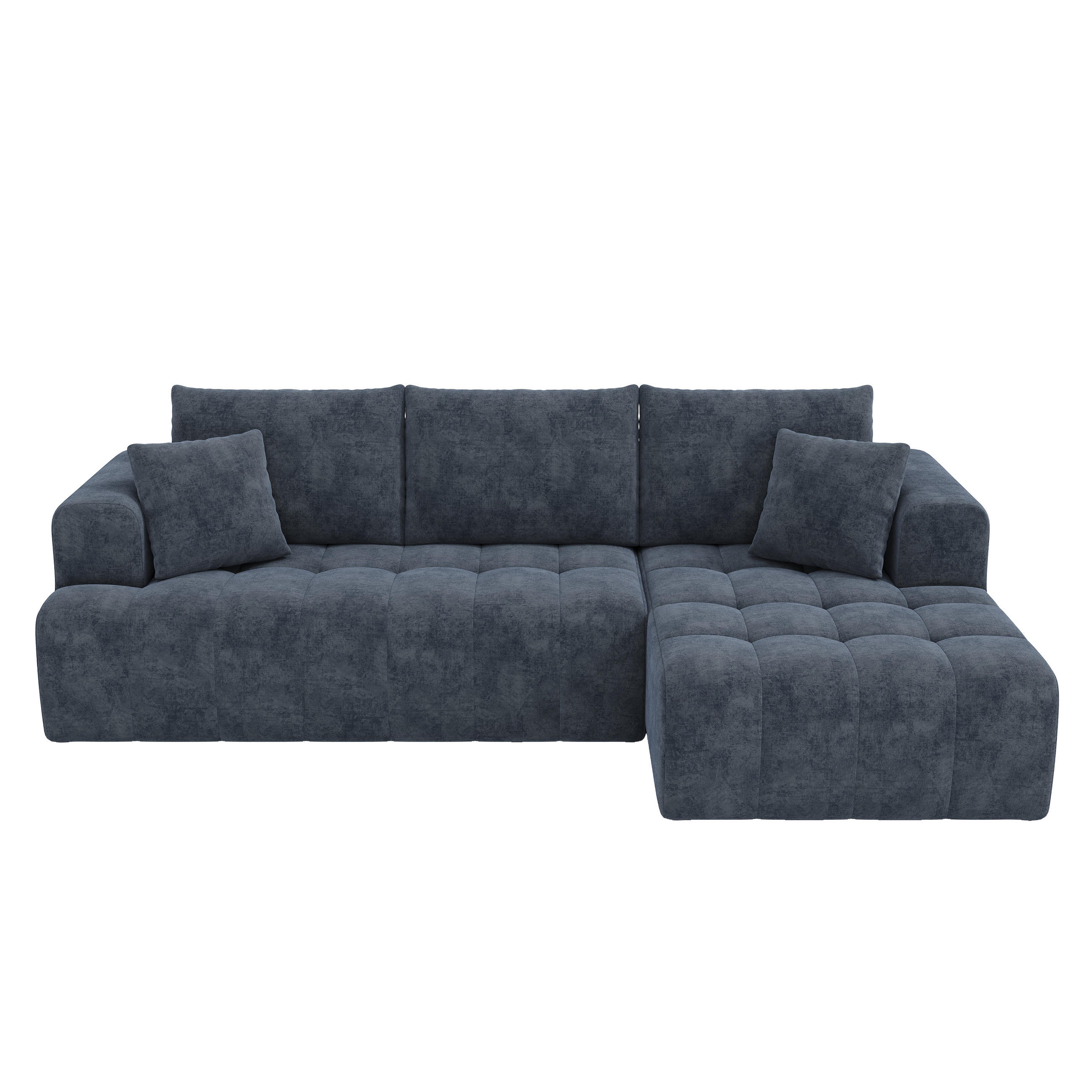 4-SITZER ECKSOFA Chenille Blau mit Kissen - Blau, Textil (244.5/136cm) - WISHDOR