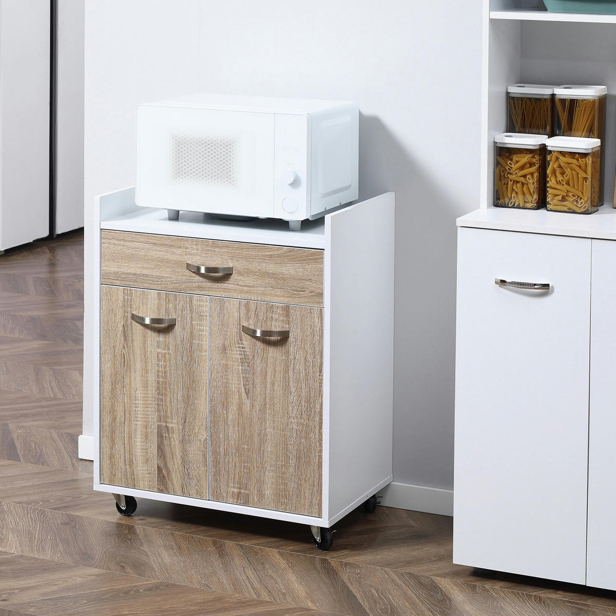 KÜCHENWAGEN DE-17097 Helleiche - Eichefarben, Holzwerkstoff (40/77/60cm) - ComfortXL