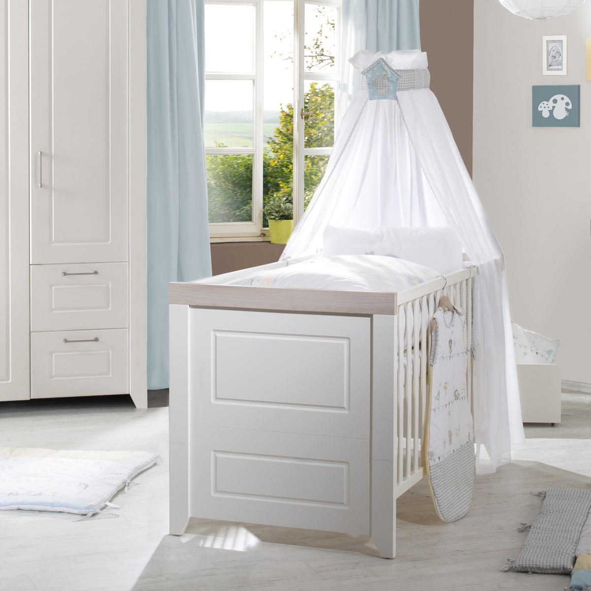 BABYZIMMER-SET Felicia I, 3-teilig - Weiß, Holzwerkstoff (76/82/144cm) - Roba