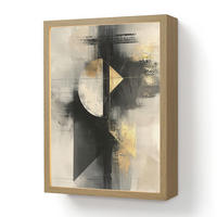WANDLEUCHTE MIT AKKU Abstrakt - Schwarz - Farbe - Modern 30x40 cm - Grau, Holzwerkstoff (30/40/8cm) - OnlyWow