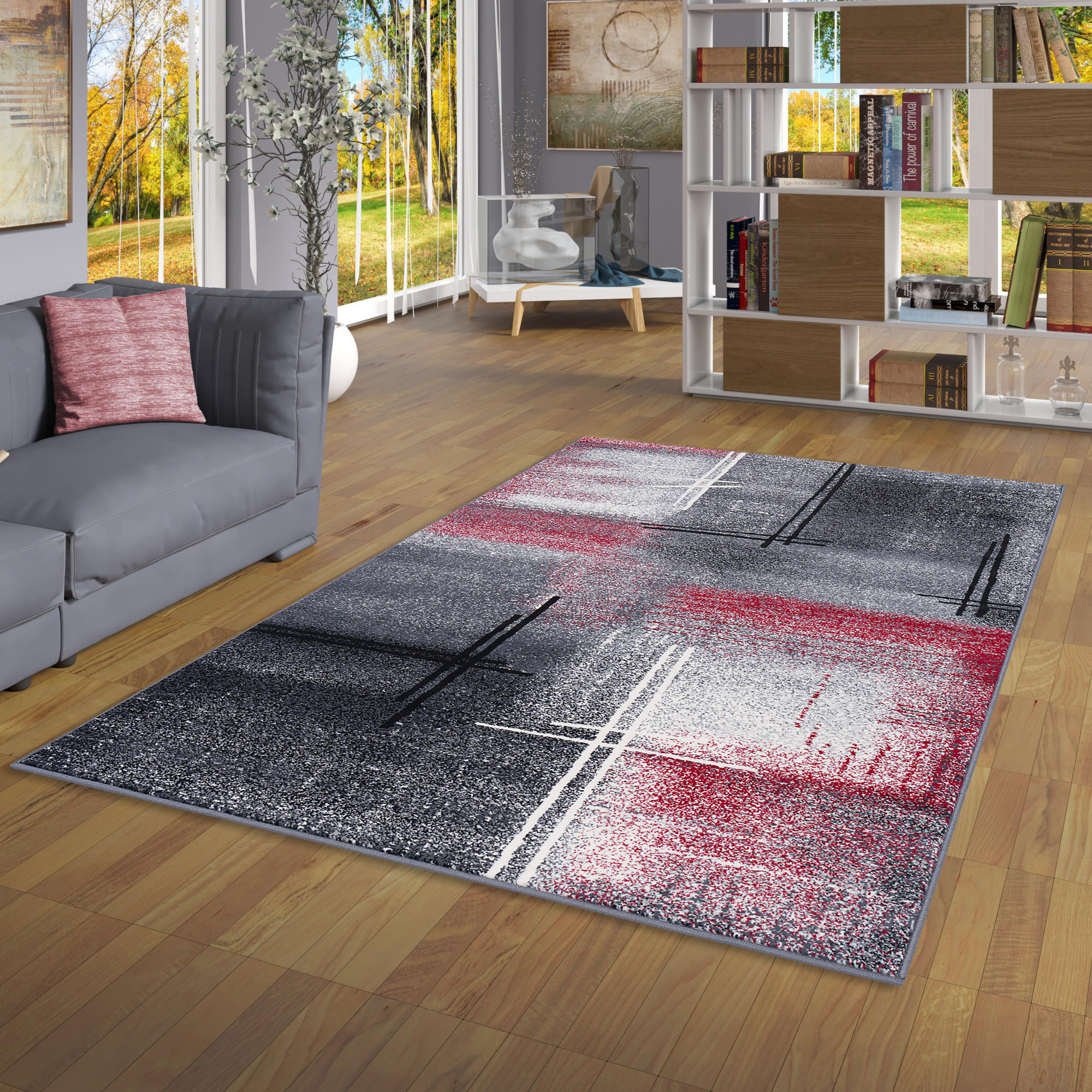 DESIGNER TEPPICH BRILLIANT VERLAUF - Rot, Textil (120/170cm) - Pergamon