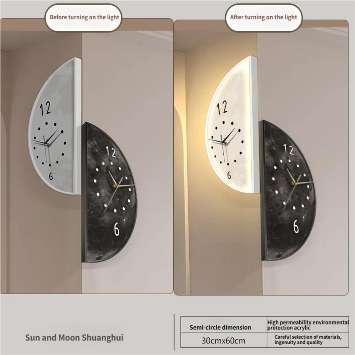 WANDUHR, Acrylmaterial, Durchmesser: 60 cm, EU-Stecker - Weiß, Kunststoff (30/6/60cm) - Weltevree