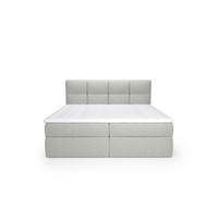 BOXSPRINGBETT Ruhe 160x200 – in Grau, Kaltschaum-Topper, großem Bettkasten - Hellgrau, Textil (160/200cm)