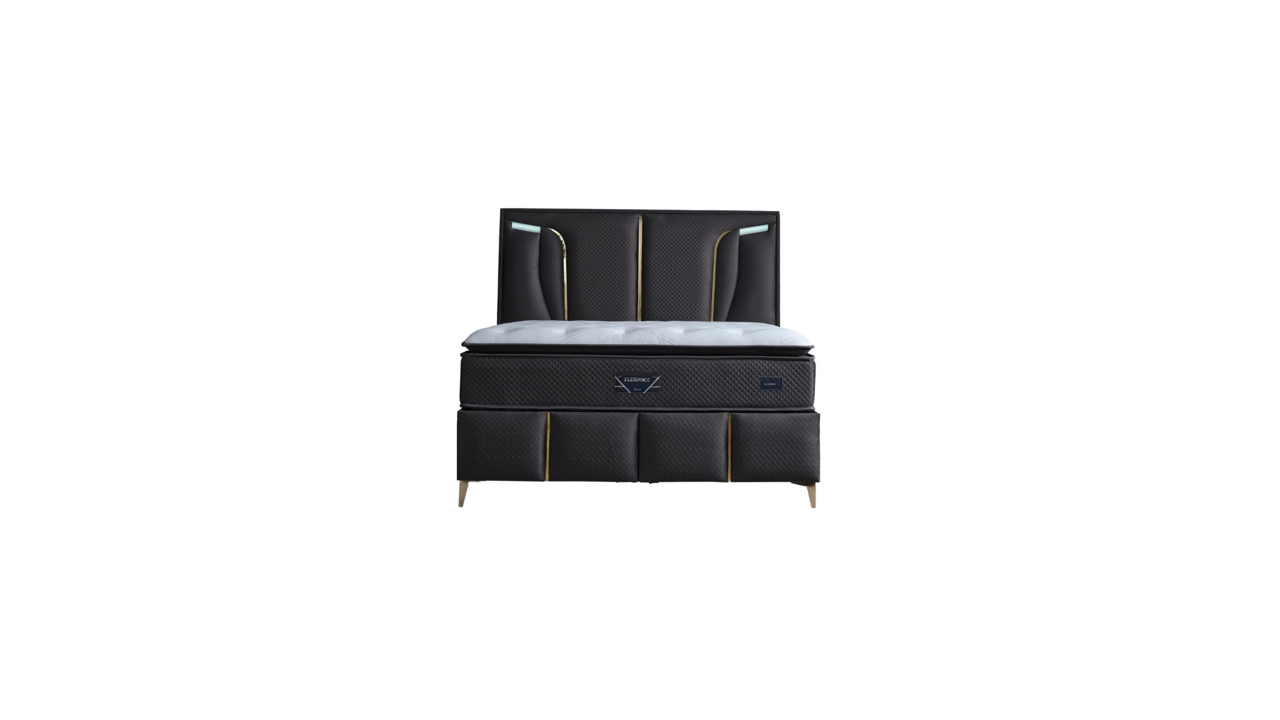 POLSTERBETT-SET Elegance 180x200 Anthrazit - Bett inkl. Matratze - Anthrazit, Metall (180/200cm) - Villa Möbel