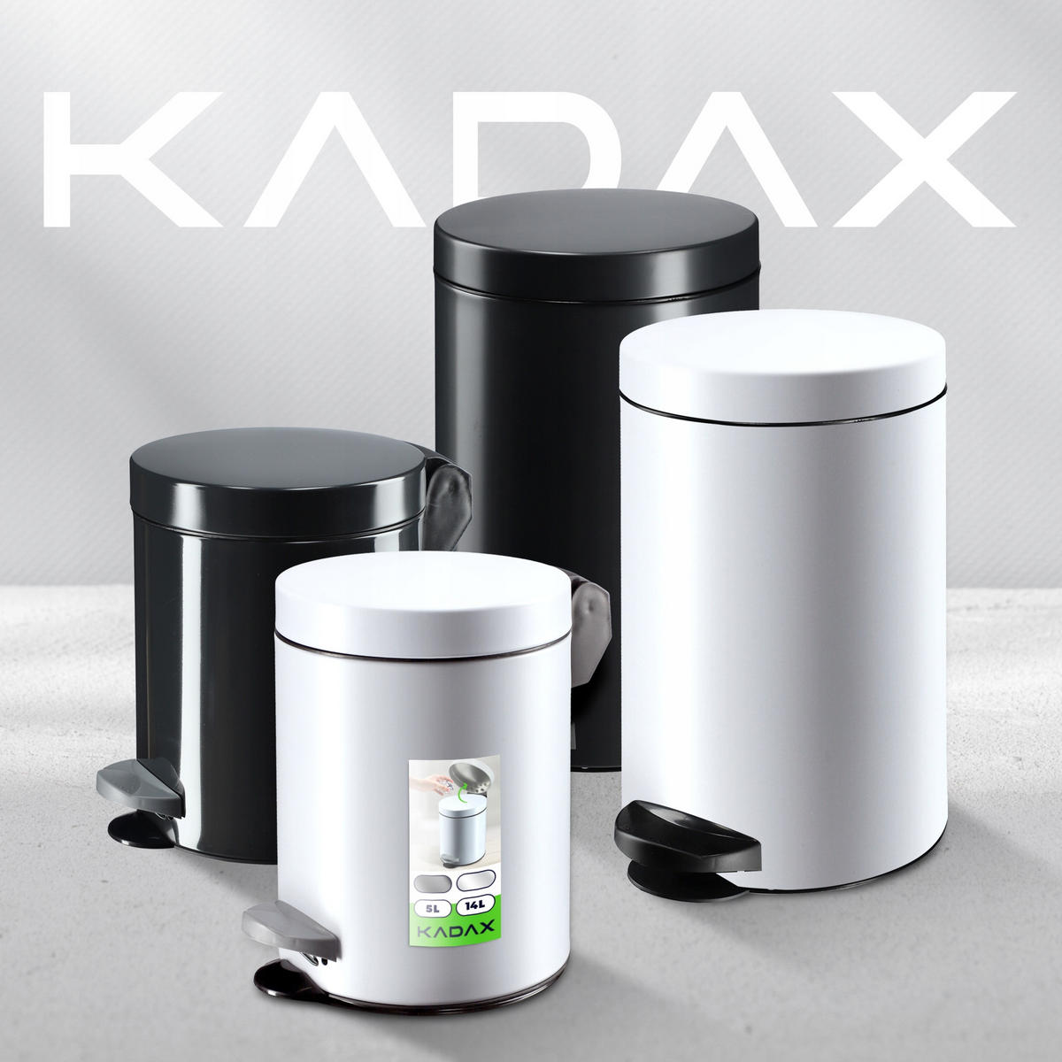MÜLLEIMER 5L Anthrazit - Anthrazit, Metall (18.7/18.7cm) - KADAX