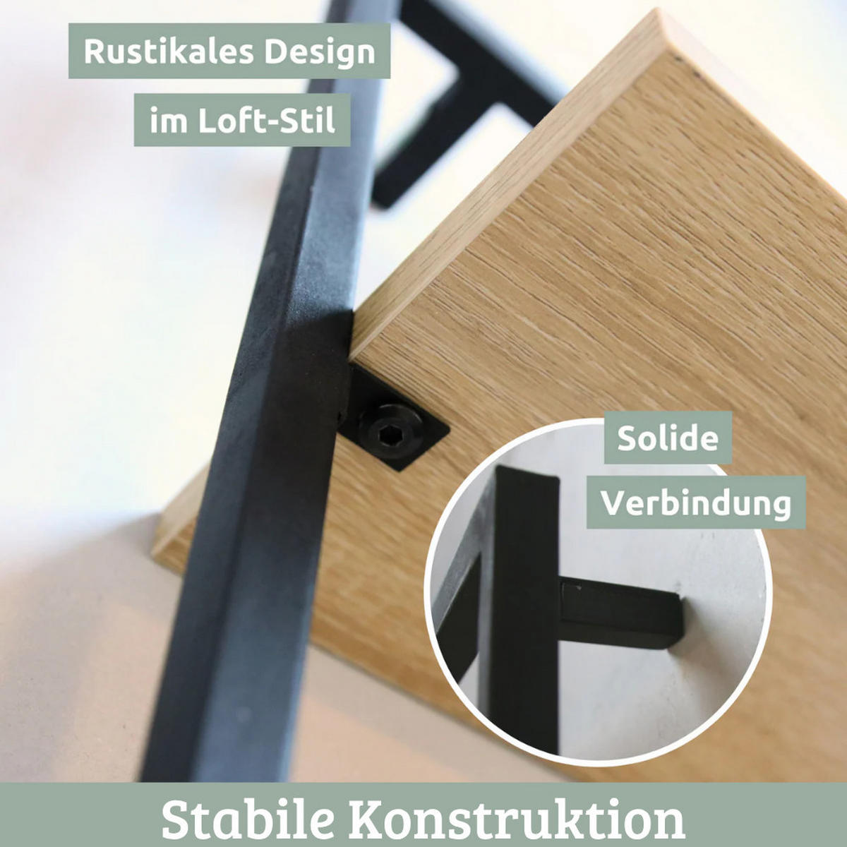 WANDREGAL Schwarz SYIOP MDF Metallrahmen High - Braun, Holz (30/70/15cm) - DELUKE