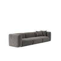 SOFA 3-Sitzer, Velvet-Stoff Bluvel, Aschgrau, GRETA - Grau, Holz (319/70/89cm) - Kaiser Möbel