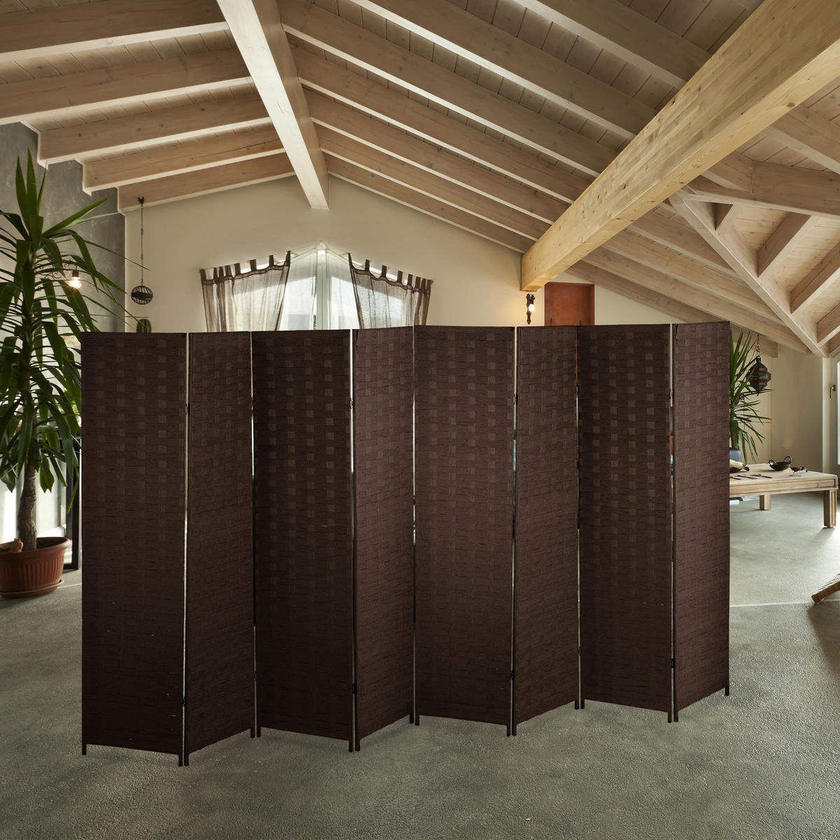 PARAVENT - Braun, Holz/Papier (320/170/2cm) - Relaxdays
