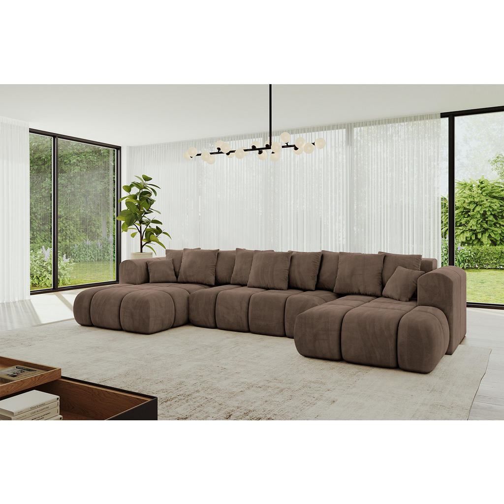 Thumbnail - Altdecor Wohnlandschaft, Braun, Textil, 6-Sitzer, L-Form, 414x90x180 cm, Wohnzimmer, Sofas & Couches, Wohnlandschaften, ...