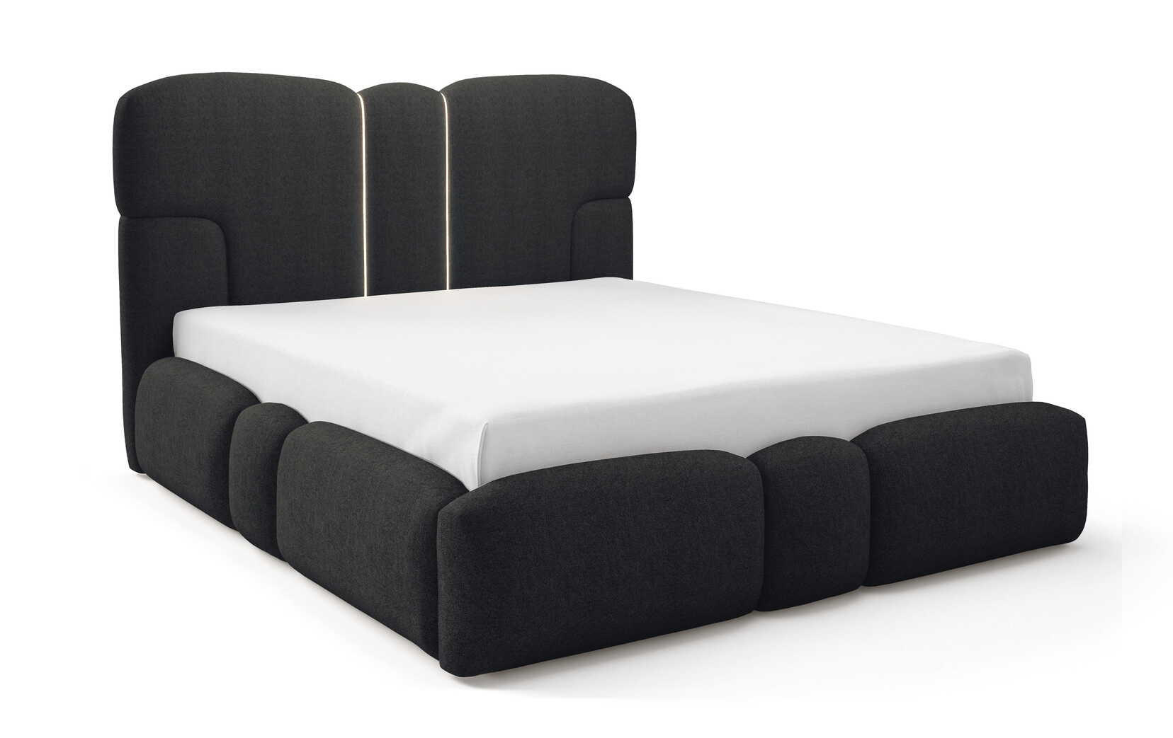 Emporius Polsterbett Schwarz 140x200 cm