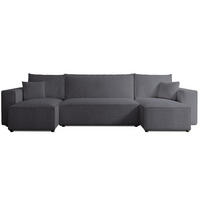 WOHNLANDSCHAFT Scarlo Dunkelgrau Bouclé-Bezug - Dunkelgrau/Schwarz, Kunststoff/Textil (312/83/145cm) - Selsey