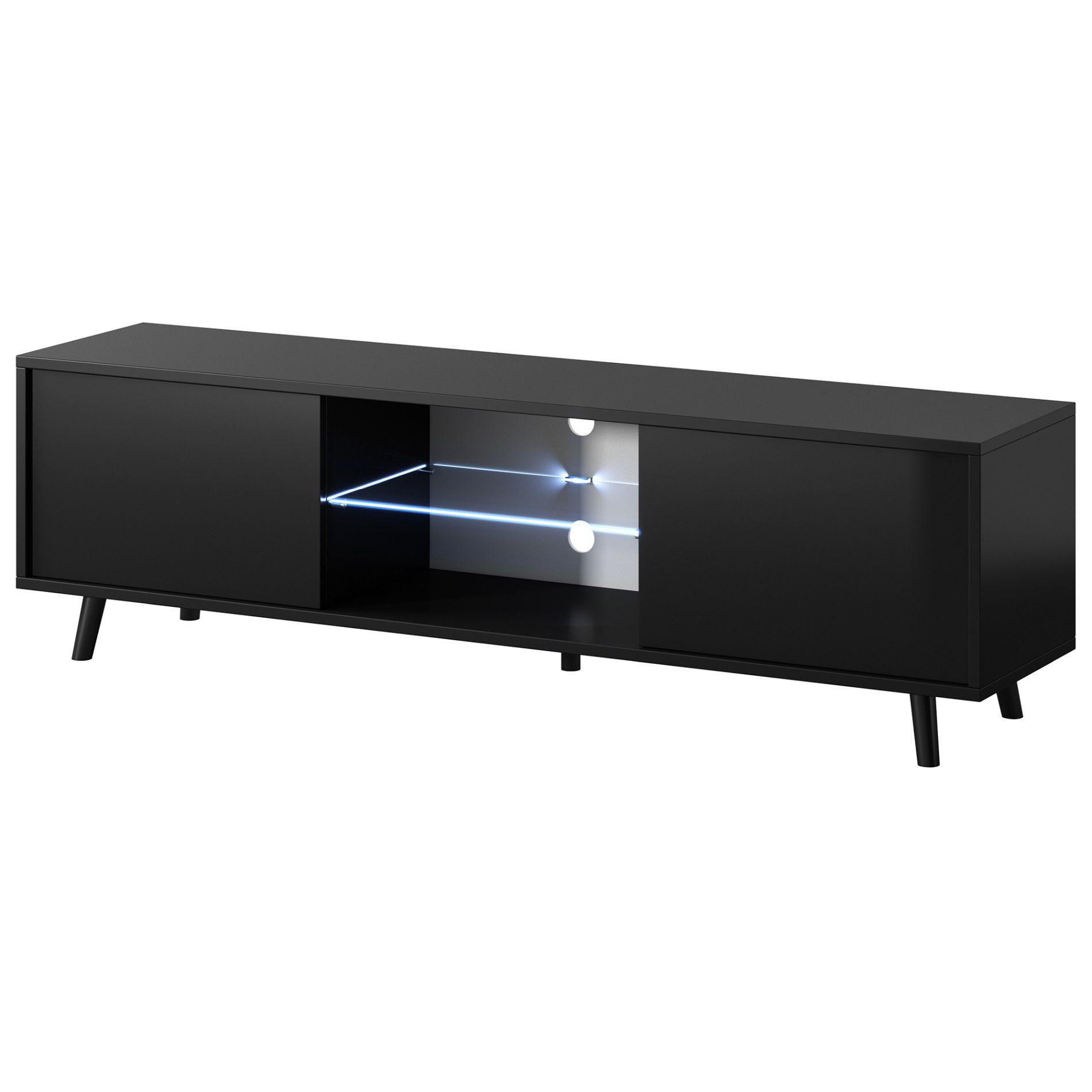 TV-ELEMENT Lefyr Schwarz 140 cm - Schwarz, Holzwerkstoff/Metall (140/40.5/31.3cm) - Selsey