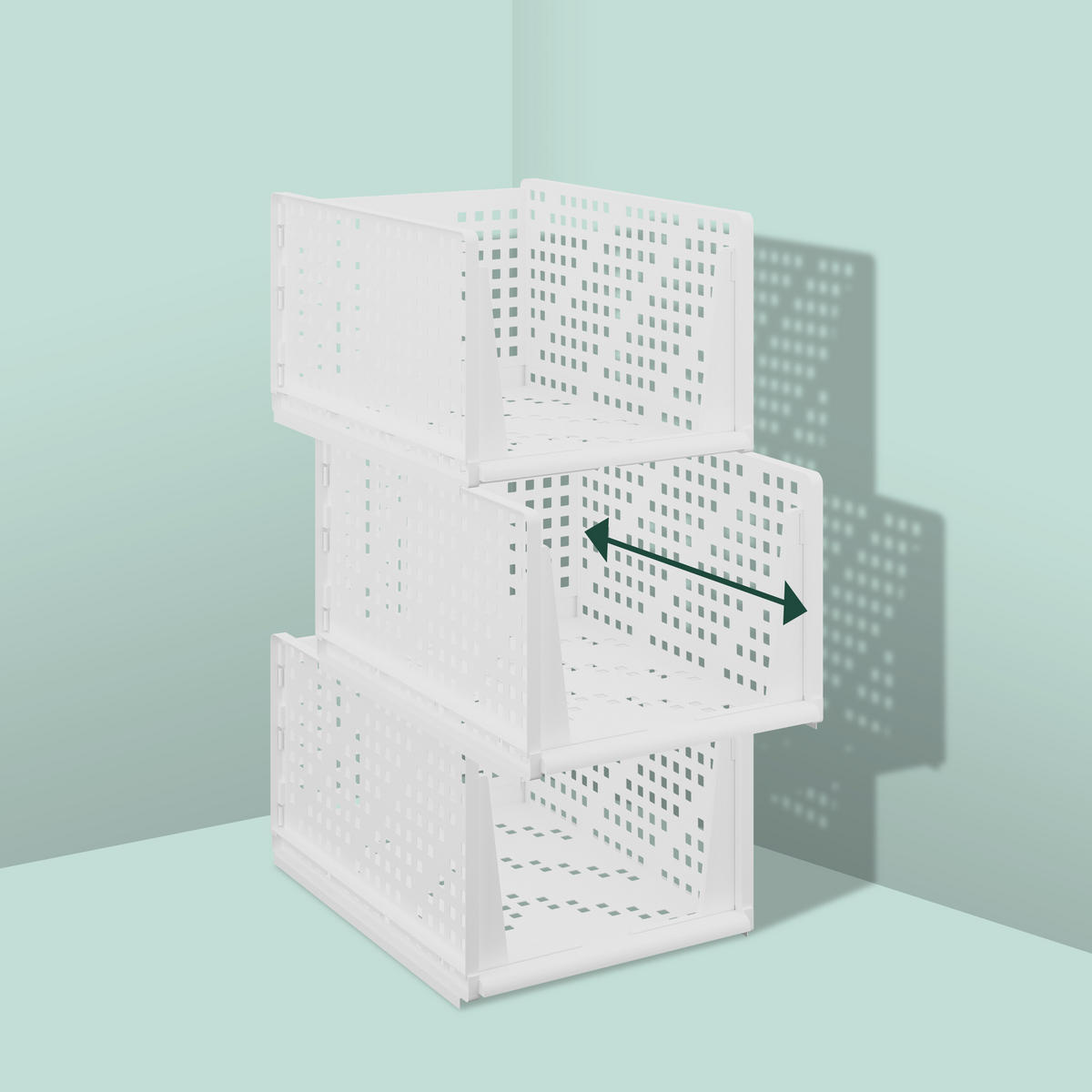 3XSCHRANK Organizer - Weiß, Kunststoff (33.5/24.5/43.5cm) - Relaxdays