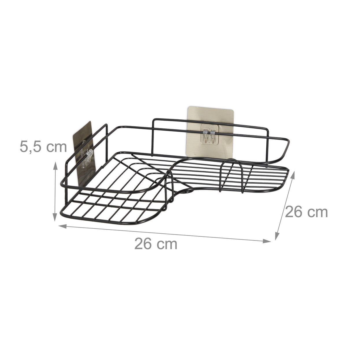 ECKREGAL - Schwarz, Metall (26/5.5/26cm) - Relaxdays