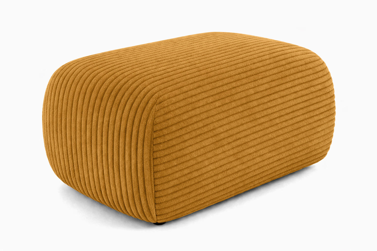 HOCKER Sitzpouf Für Wohnzimmer, Cordstoff Poso, Senffarbe, BIS - Gelb, Holz (64/40/40cm) - Kaiser Möbel