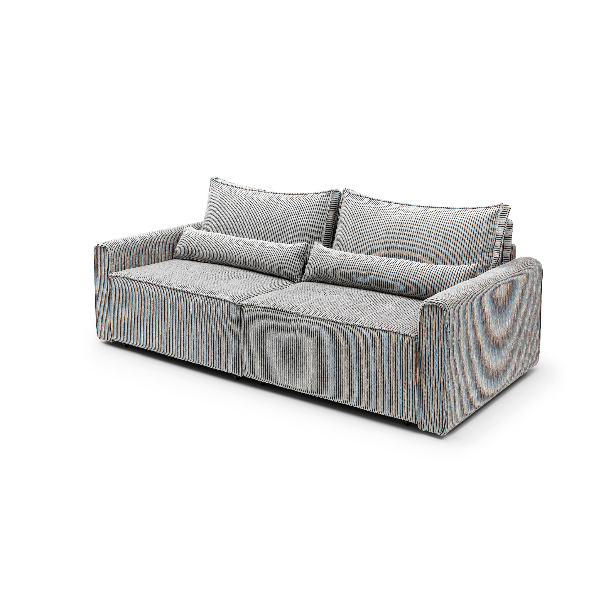 ECKSOFA mit Schlaffunktion 8 fach verstellbare Rückenlehne - Grau, Holz (137/190cm) - Gowoll
