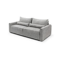 ECKSOFA mit Schlaffunktion 8 fach verstellbare Rückenlehne - Grau, Holz (137/190cm) - Gowoll