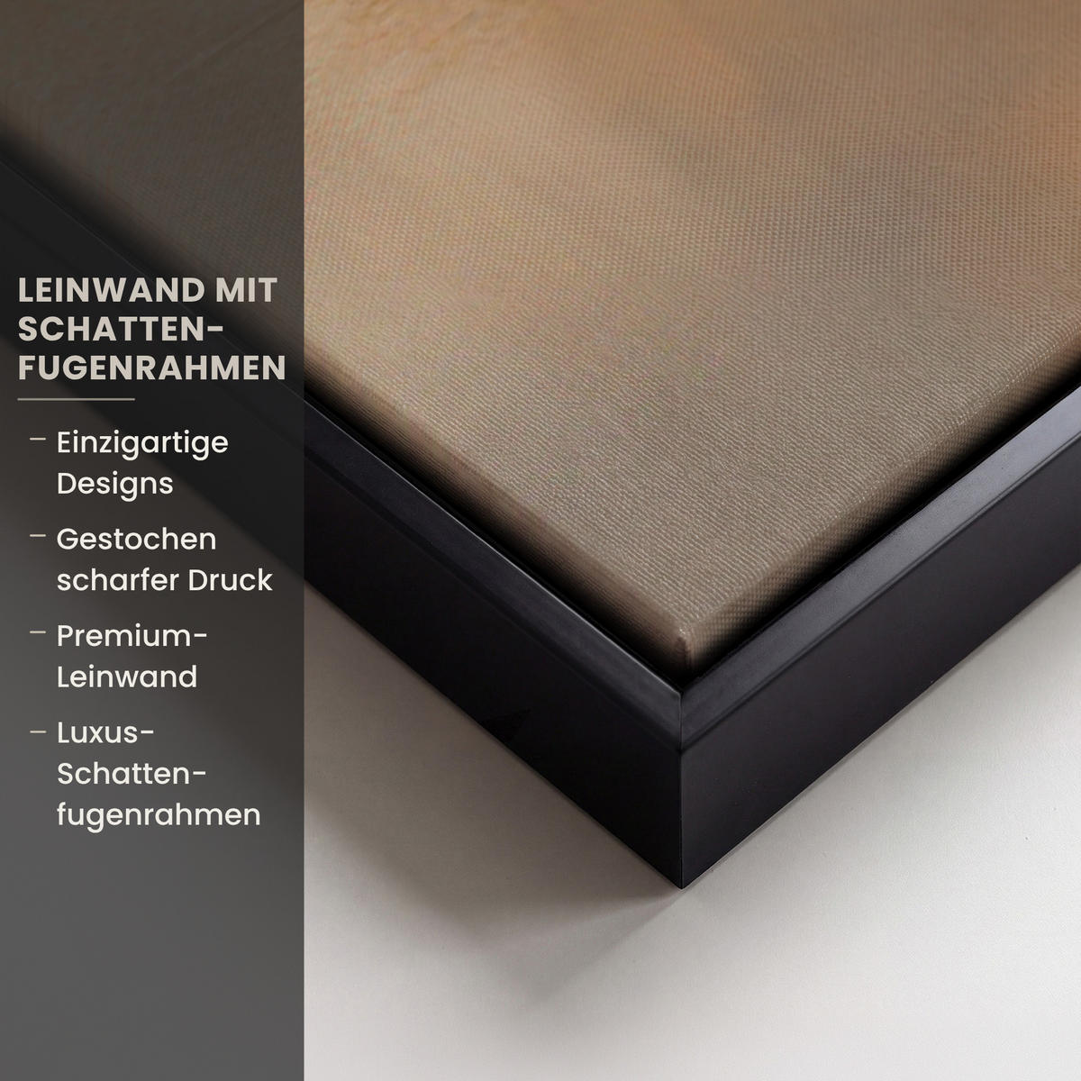 LEINWAND Bilder mit Rahmen - Kunst - Industriell - Grau - Braun - Abstrakt - 120x80 - Sandfarben, Textil (120/80cm) - MuchoWow