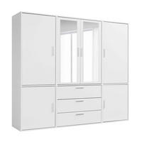 KLEIDERSCHRANK mit Spiegel Der Grenzenlose - Weiß, Holzwerkstoff (210/187/58cm) - Mokebo