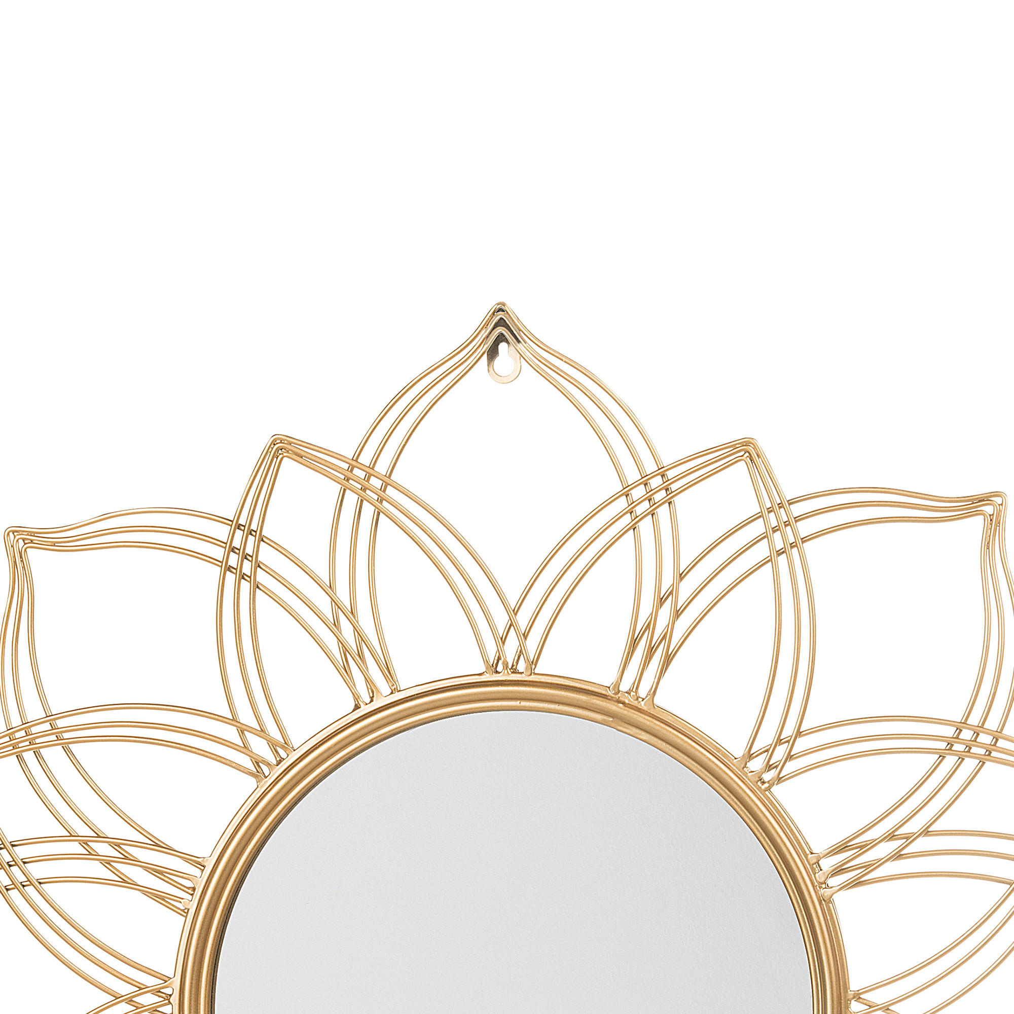 WANDSPIEGEL gold Blütenform 67 cm Milly - Goldfarben, Metall (67/67/4cm) - Beliani