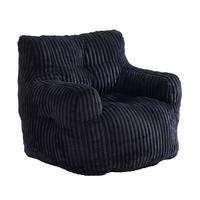 SESSEL weicher cord-stoff ergonomischer mit schaumstofffüllung - Schwarz, Textil (100/70/94cm) - Urban Meuble