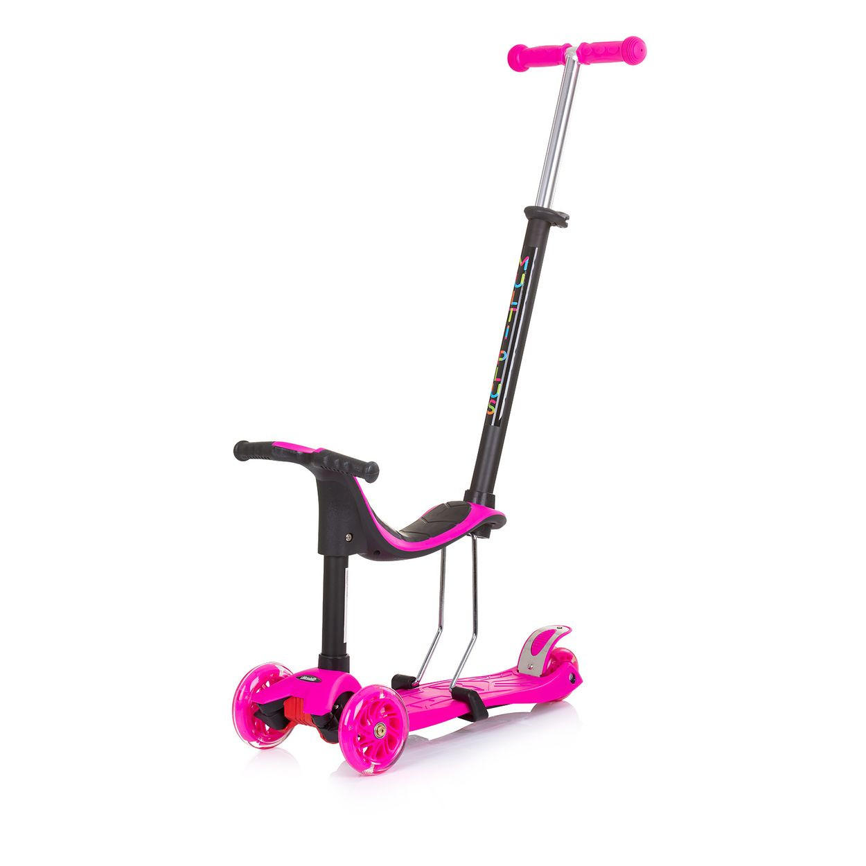KINDERROLLER 3 in 1 Multi Plus pink 3 Räder, Laufrad, Roller, LED-Lichter - Rosa, Metall (55/27/85cm) - Chipolino