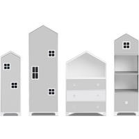 KINDERMÖBEL-SET MIRUM 4er-Set, Weiß/Grau - Weiß/Grau, Holz (40/145/45cm) - KONSIMO®