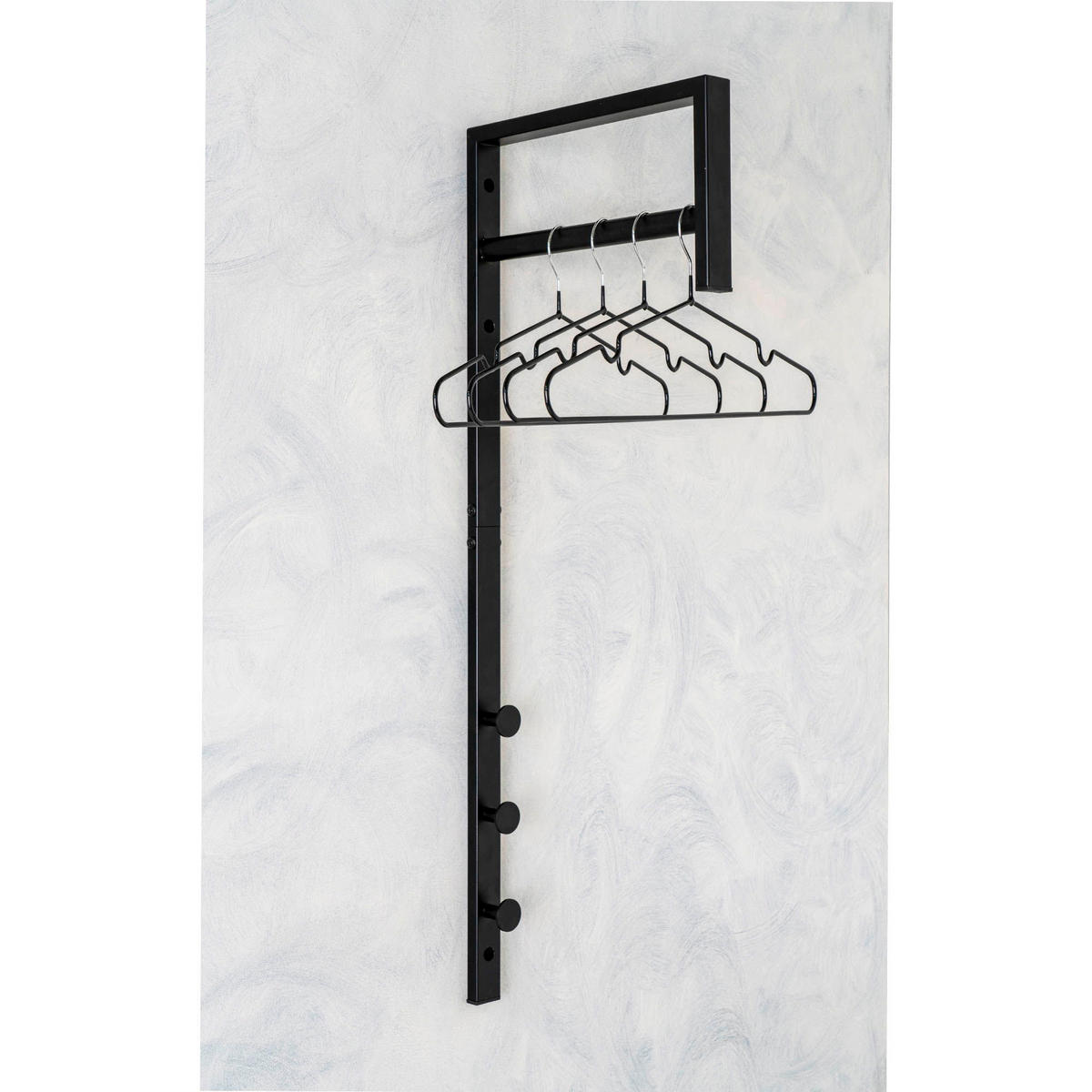KLEIDERSTÄNDER Trento Metall Schwarz - Schwarz, Metall (30/82/3cm) - tinkaro