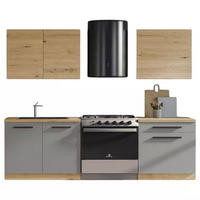 KÜCHENZEILE 140 cm - Langen K15-M140 - in Artisan Eiche / Beige - Beige/Schwarz, Holz/Holzwerkstoff (140/210/47cm)