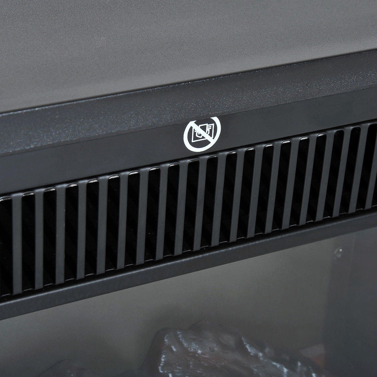 ELEKTROKAMIN mit Flammeneffekt, 600/1200W, Metall, Schwarz, 34 x 17 x31 cm - Schwarz, Metall (17/31/34cm) - HOMCOM