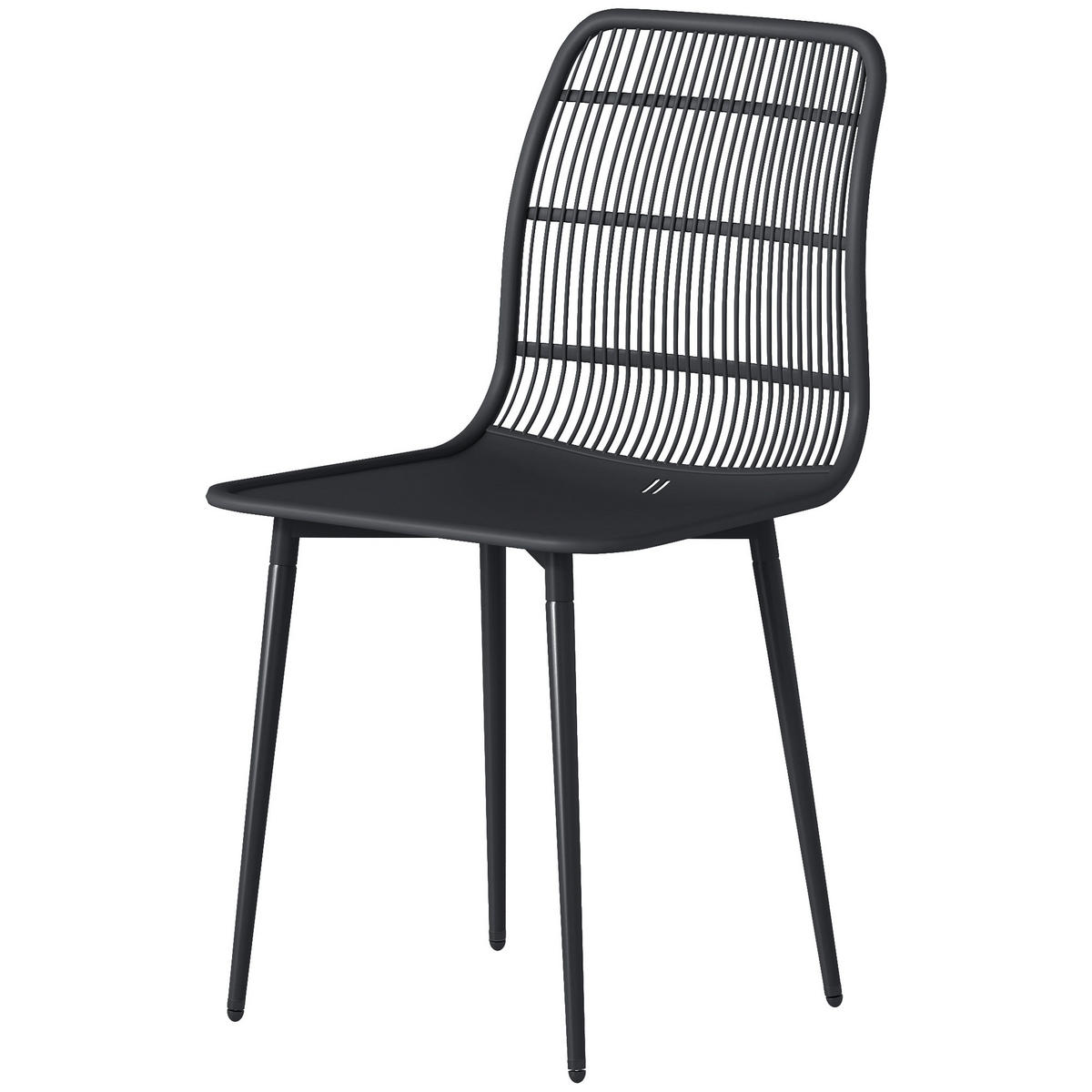 STÜHLE Schwarz 4 Stück - Schwarz, Metall (46/84.5/51cm) - GiPP