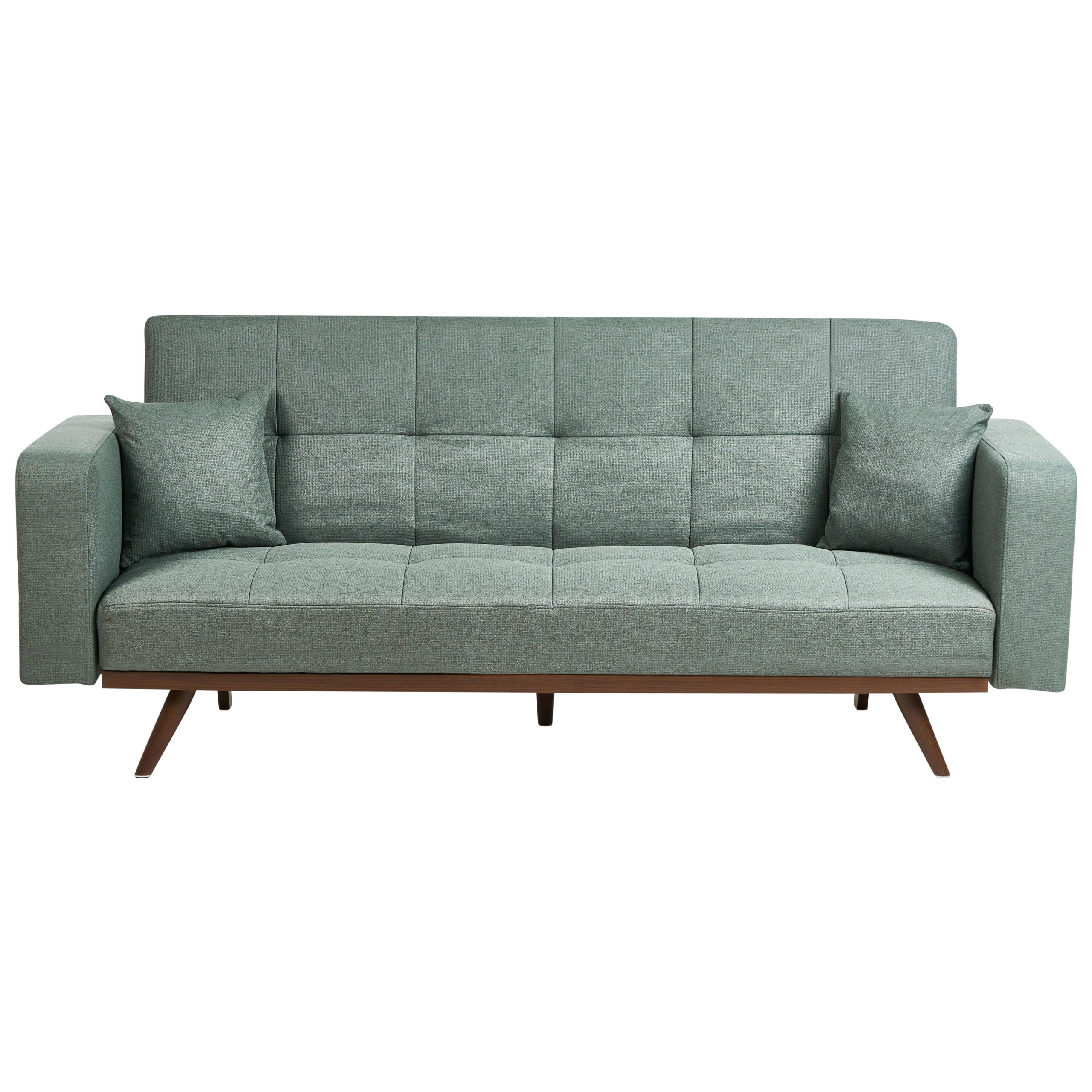 SCHLAFSOFA 3-Sitzer Grün Hjulby - Grün, Textil (220/90/82cm) - Beliani