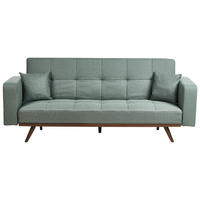 SCHLAFSOFA 3-Sitzer Grün Hjulby - Grün, Textil (220/90/82cm) - Beliani