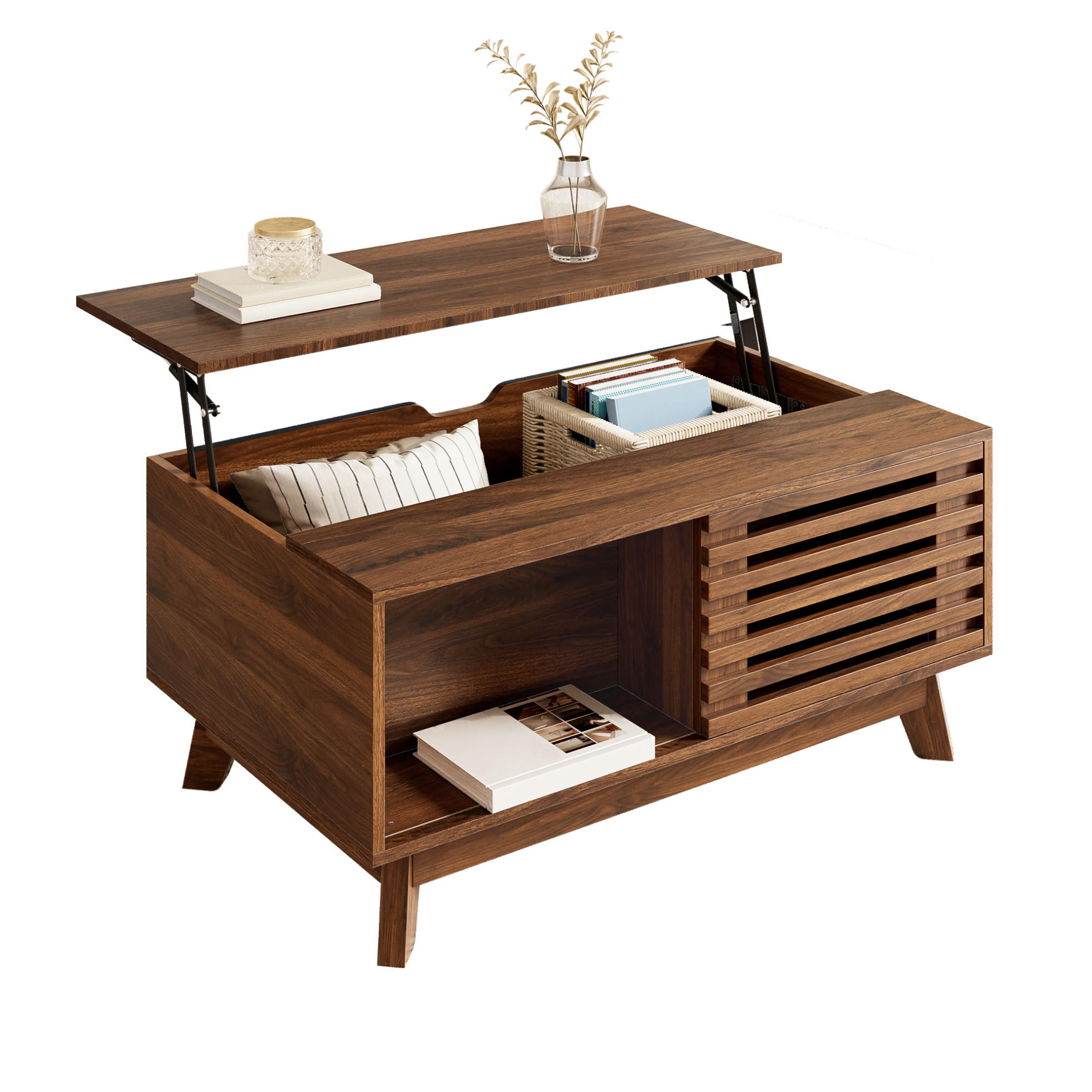 Okmyhome Couchtisch Nussbaum 55x57.5x90 cm
