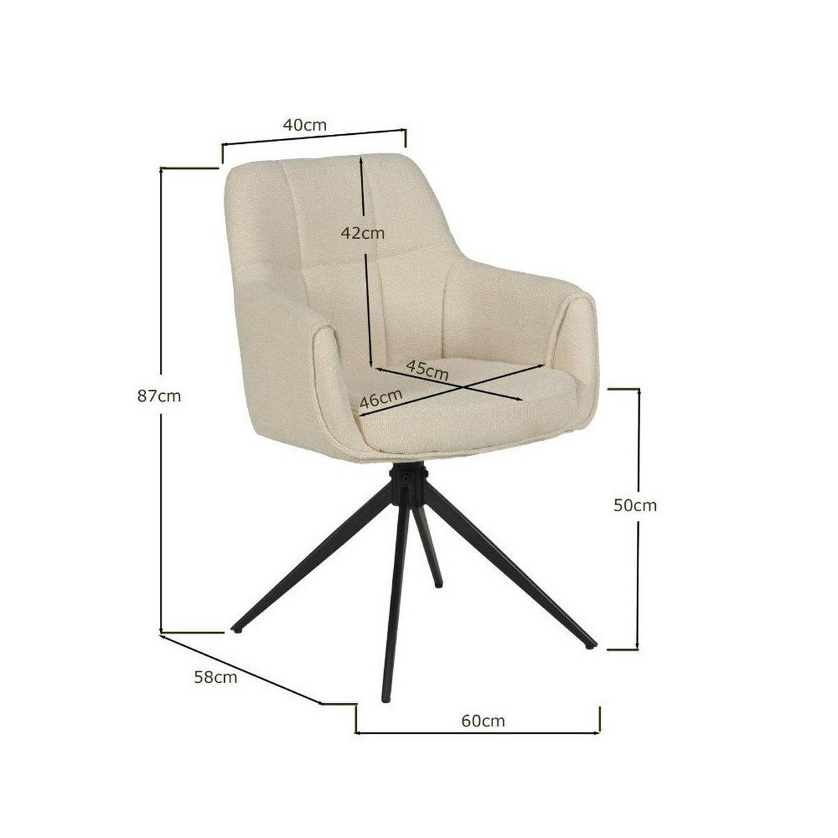 DREHSTÜHLE 2-er SET/ LINEA - Beige - Beige, Textil (60/87/58cm) - Weber Industries