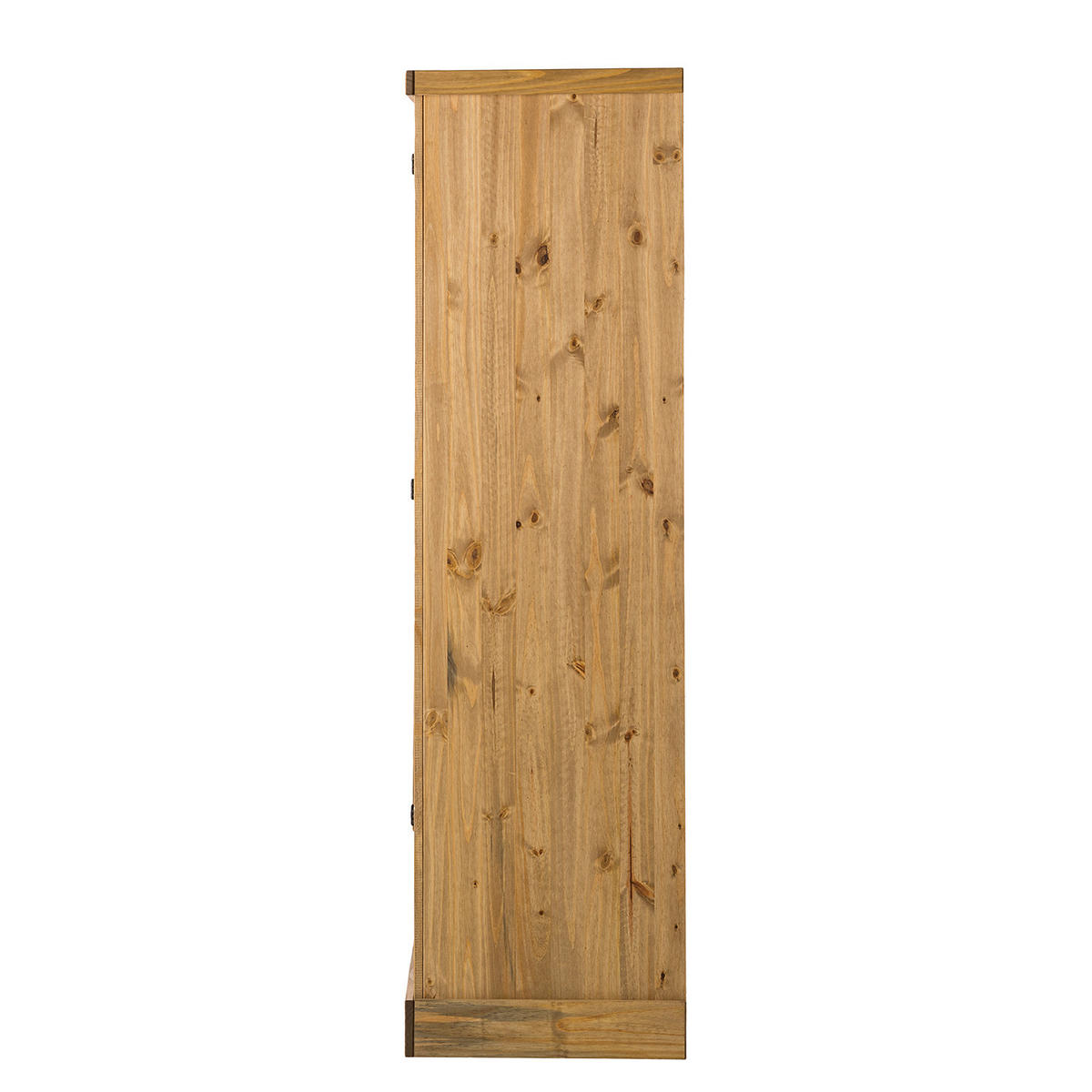 DREHTÜRENSCHRANK - Eckig - Kiefer massiv - Schwarz/Kieferfarben, Holz/Metall (101/195/56cm) - home24