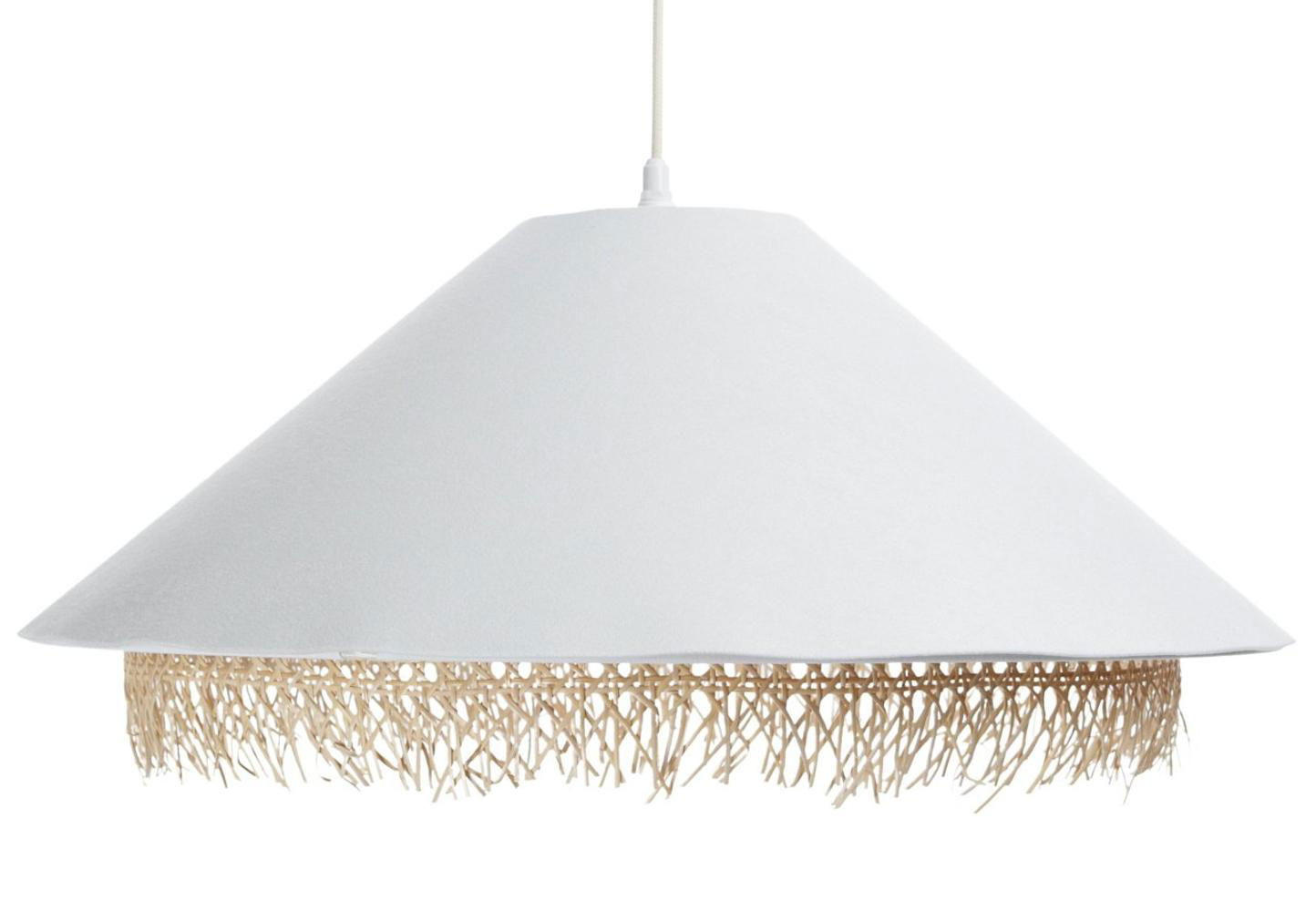 HÄNGELEUCHTE Weiß 60/26 cm - Weiß, Naturmaterialen (60/1.3/26cm) - ONZENO