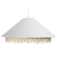 HÄNGELEUCHTE Weiß 60/26 cm - Weiß, Naturmaterialen (60/1.3/26cm) - ONZENO