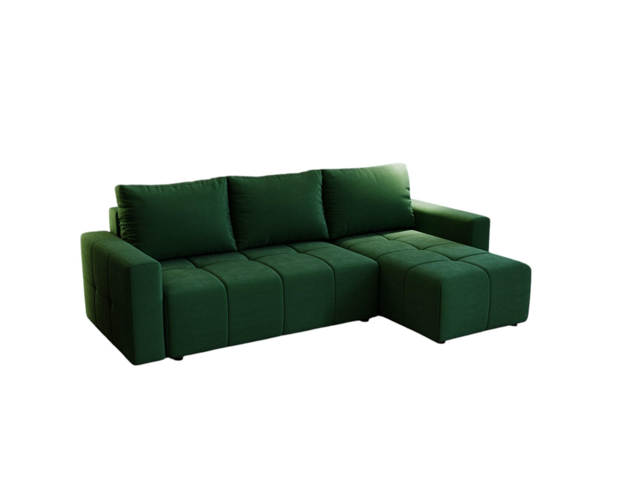 ECKSOFA Noha In Kronos - Grün, Holzwerkstoff/Textil (231/142cm) - Fun Möbel