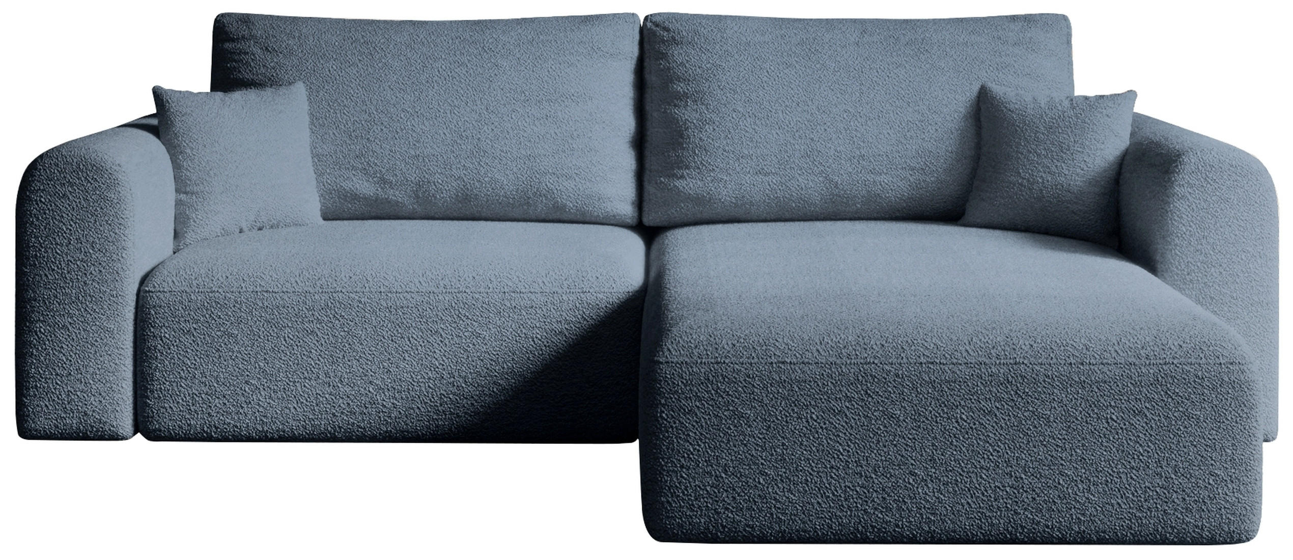 ECKSOFA Kornel mit Schlaffunktion Blau Boucle - Blau, Textil (248/165cm) - Bromarkt