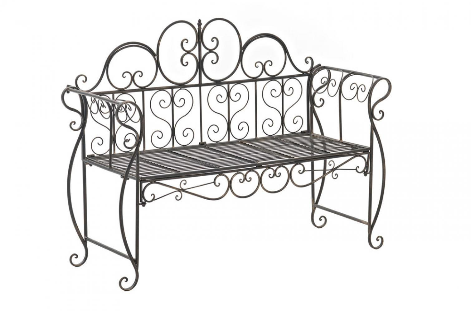 GARTENBANK 128/46 cm Metall Bronze - Bronzefarben, Metall (128/94/46cm) - CLP