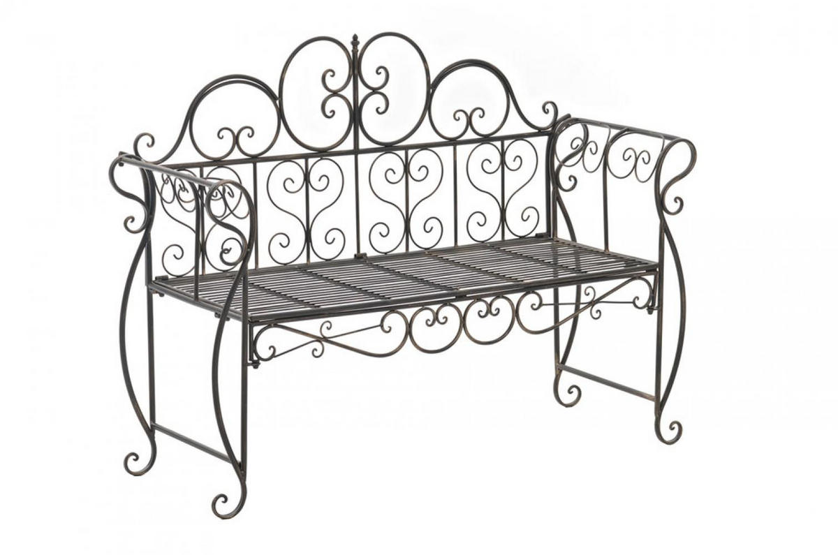 GARTENBANK 128/46 cm Metall Bronze - Bronzefarben, Metall (128/94/46cm) - CLP
