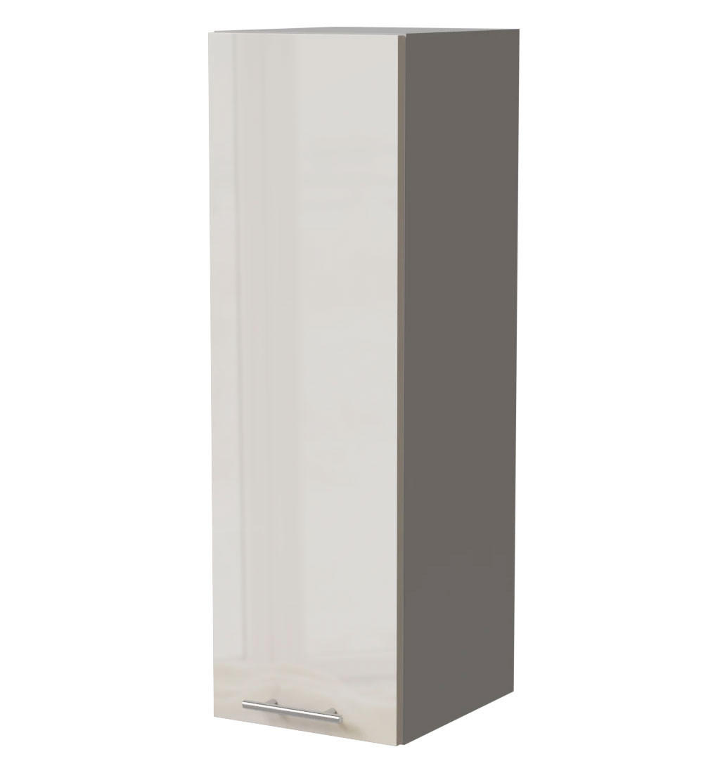 HÄNGESCHRANK Brerra W4/30 Grau / RAL 9001 creme Hochglanz 30 / 32,5 / 96cm - Creme/Grau, Holz/Holzwerkstoff (30/96/32.5cm) - Feldmann-Wohnen