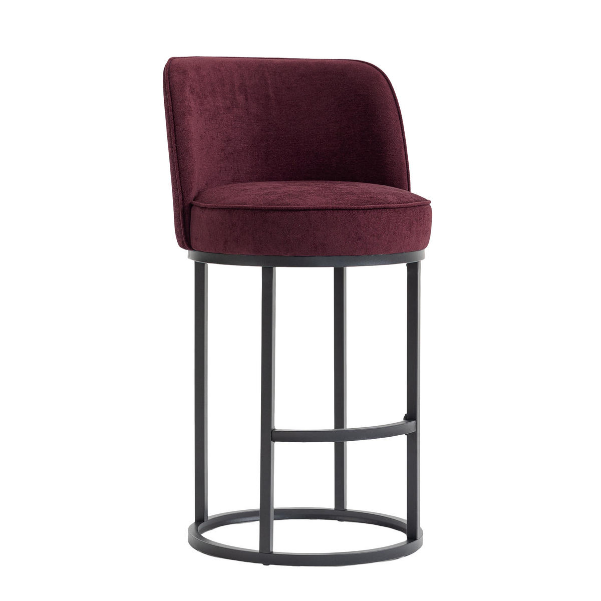 BARHOCKER,2ER-SET,ARMLOSE Barstühle,Küchenstühle,Bistrohocker,Leinen,Weinrot - Weinrot, Textil (46.5/88.5/43cm) - LVHOM